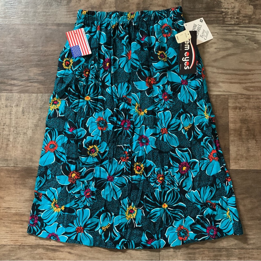 Vintage New item eyes tropical floral maxi skirt